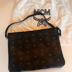 MCM Black Patterned shoulder bag/ clutch